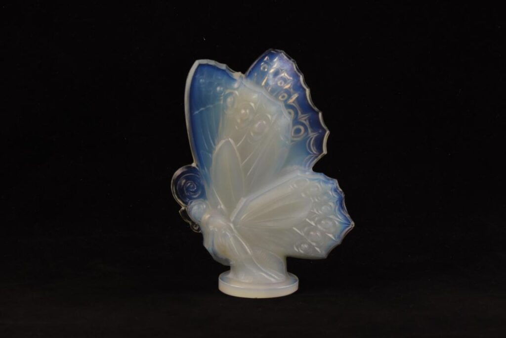Art deco opalescent glass butterfly