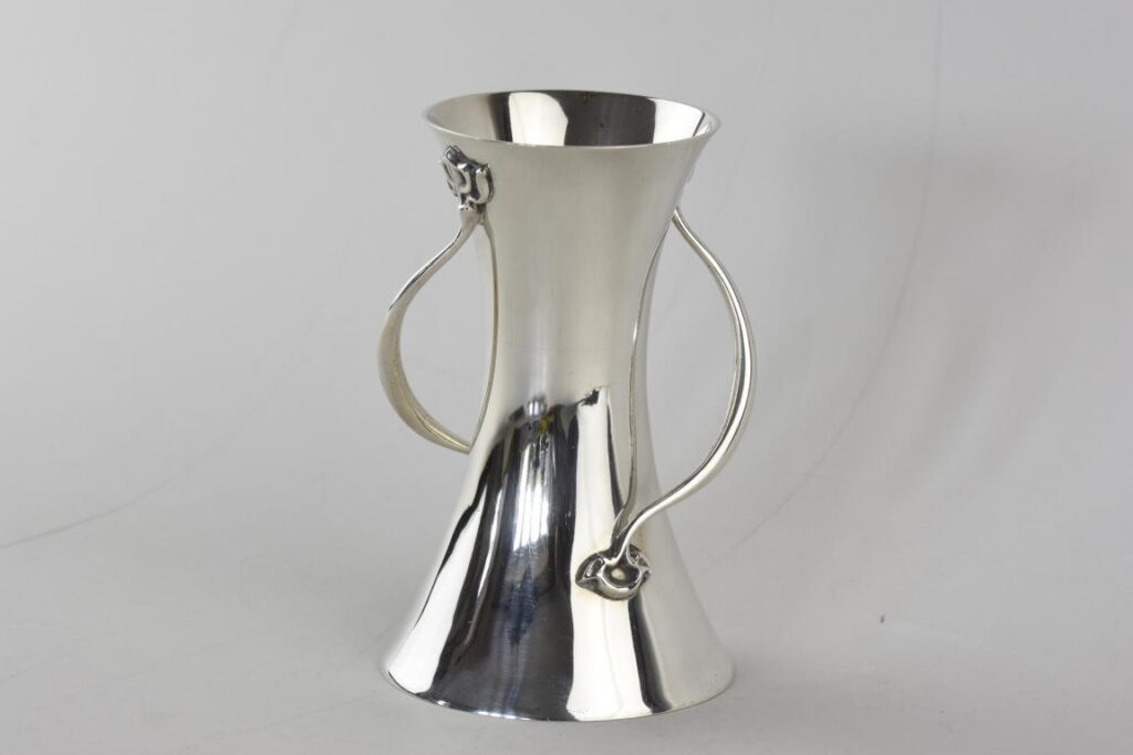 English art nouveau silver vase