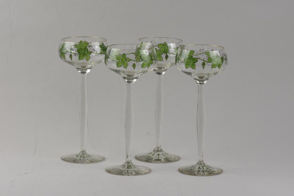 Antique hock glasses designed by Hans Christiansen